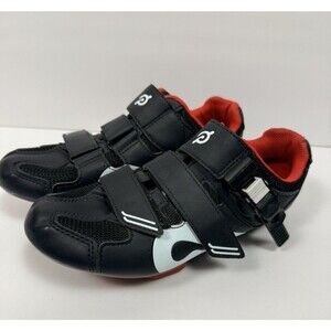 Peloton Cycling Shoes Size 38 EU Women’s 7, Men’s 5.5 Black With Red Interior